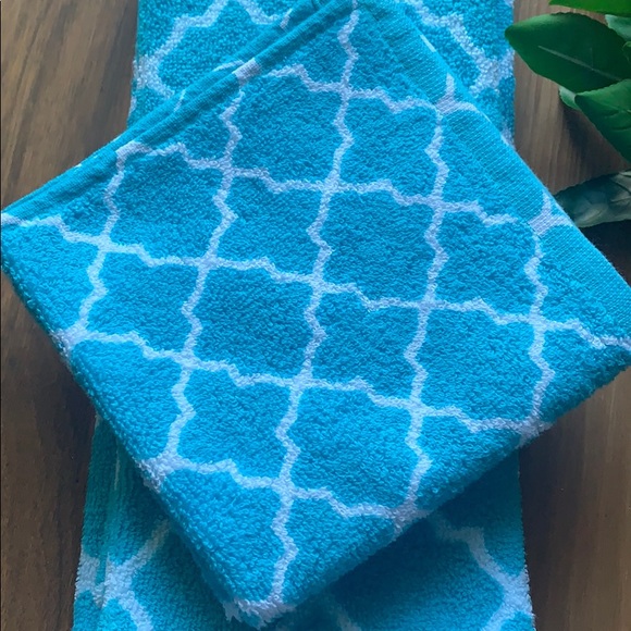 jcpenney Bath Jcpenney Turquoise Trellis Hand Towels Washcloth